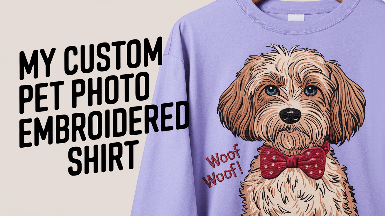 Custom Dog Photo Embroidered Shirt